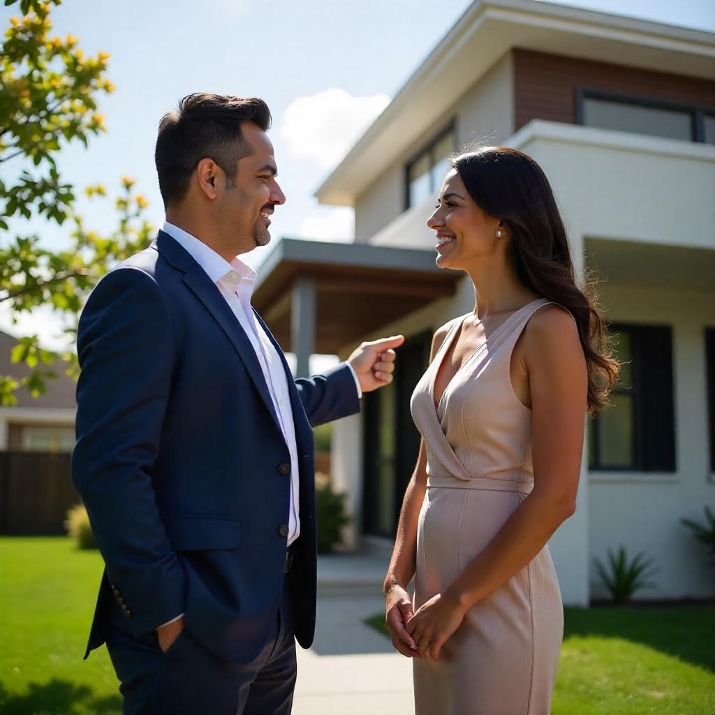 Real Estate consultant advising client